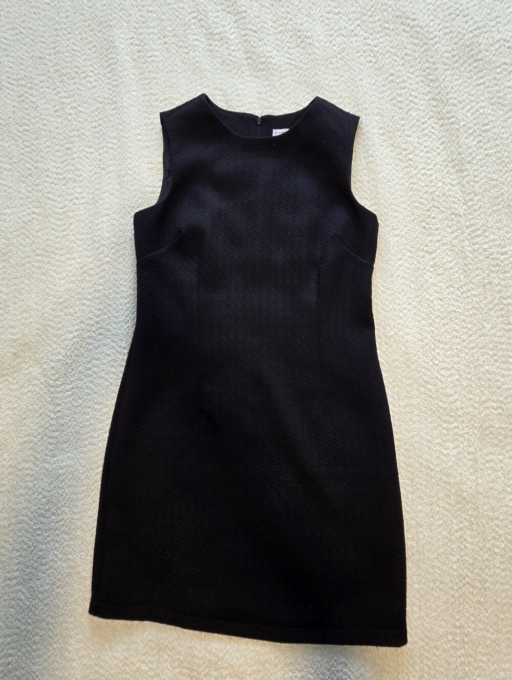 Alfred Sung Jacquard Sleeveless Black Sheath Dress